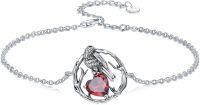 wholesale 925 Sterling Silver Birthstone Raven Heart Link Bracelet for Women Mother s Day Gift ( chars)-January