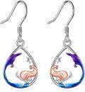 wholesale 925 Sterling Silver Dolphin & Starfish Teardrop Leverback Earrings-0-0