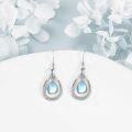 wholesale 925 Sterling Silver Teardrop Rainbow Moonstone Dangle Earrings for Women's Gifts-0-3