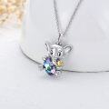wholesale 925 Sterling Silver Purple Crystal Heart Elephant Cremation Pendant Necklace with Funnel and Fill Tool - Pet Keepsake s-0-1