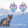 wholesale 925 Sterling Silver Heart-Shaped Purple and Blue Crystal Fox Stud Earrings for Women Austrian s-0-1