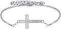 wholesale 925 Sterling Silver Origami Cross Charm Chain Bracelet s for Women and Girls-0-0