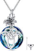 wholesale Sterling Silver Crystal Celtic Knot Heart Ashes Memorial Necklace for Women-0-23