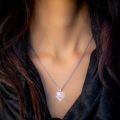 wholesale 925 Sterling Silver Heart Necklace Wholesale With Pink Inlay And Engraved Message-0-1