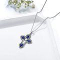 wholesale Sterling Silver Cross Pendant w Jade Red Agate Lapis Turquoise for Women-0-13