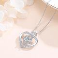 wholesale 925 Sterling Silver CZ Infinity Heart Pendant Necklace for Women-0-2