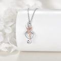 wholesale 925 Sterling Silver Rose Gold Plated Dancing Girl in Treble Clef Shape with Cubic Zirconia Pendant Necklace for Women Girls -0-3