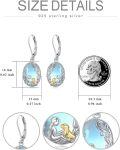 wholesale 925 Sterling Silver Moonstone Mermaid & Seal Filigree Drop Earrings for Women Gifts-0-4