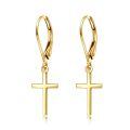 wholesale 14K Gold Cross Heart Shape Pendant Leverback Earrings  for Women Girls Birthdays Anniversary Christmas Presents-0-1