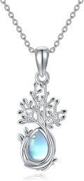 wholesale 925 Sterling Silver Tree of Life Pendant with Blue Moonstone - Nature Inspired  for Her-0-0