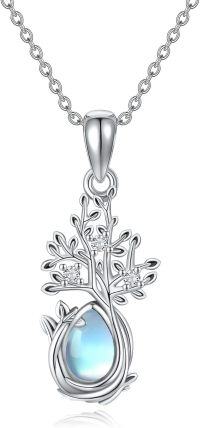 wholesale 925 Sterling Silver Tree of Life Pendant with Blue Moonstone - Nature Inspired  for Her-Tree