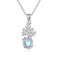 wholesale 925 Sterling Silver Tree Of Life Pendant With Moonstone And Zircon Accents-Tree