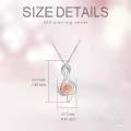 TOUPOP Sterling Silver Rose Flower Necklace Infinity Pendant Gift For Women-0-4