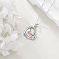 wholesale 925 Sterling Silver Elephant and Baby Animal Heart-Shaped Pendant Necklace  for Women-0-3