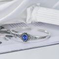 wholesale 925 Sterling Silver Lapis Lazuli Adjustable Vintage Chic Bangle Bracelet-0-2