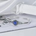 wholesale 925 Sterling Silver Lapis Lazuli Adjustable Vintage Chic Bangle Bracelet-0-2