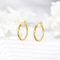 wholesale 925 Sterling Silver Gold-Plated Twisted Hoop Earrings for Women s-0-3