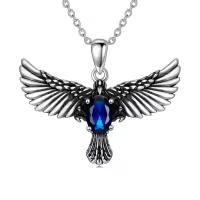 wholesale 925 Sterling Silver Birthstone Eagle Necklace for Women-September