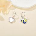 wholesale 925 Sterling Silver Heart-Shaped Volleyball Dangle Earrings for Women's Sport Lovers Gift-0-3