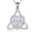 wholesale 925 Sterling Silver Celtic Knot Heart Opal Pendant Necklace For Women-0-0