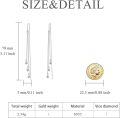 wholesale 925 Sterling Silver Threader Earrings with Tiny Cube Dangles and Chain Charms for Women-0-4