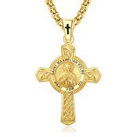 wholesale 925 Sterling Silver Saint Maximilian Kolbe Celtic Cross Necklace With Chain-St-Maximilian