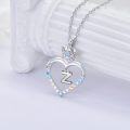 wholesale TOUPOP Heart Initial Necklace For Women Sterling Silver Heart Crown Initial Letter Pendant Necklace Birthday Anniversary Christmas Jewelry Gifts For Women Her Girlfriend -0-3