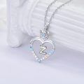 TOUPOP Sterling Silver Heart Crown Initial Pendant Necklace-0-3