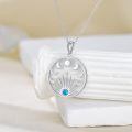 wholesale 925 Sterling Silver Moon Phase Pendant With Blue Stone-0-2