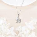 wholesale 925 Sterling Silver Dolphin Heart Pendant Necklace Sea Life s for Women Girls-0-2