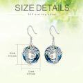 wholesale Snake Earrings Sterling Silver Tree Of Life Drop Dangle Hooks Earrings With Blue Circle Crystal Birthday Christmas Mothers Day Jewelry For Women -0-2