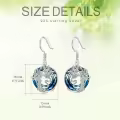 TOUPOP Sterling Silver Blue Crystal Snake Earrings Tree Of Life Drop Dangle Hooks Jewelry-0-2
