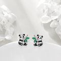 wholesale 925 Sterling Silver Cute Cat Heart Moonstone Platinum Plated Stud Earrings-0-4