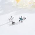 wholesale 925 Sterling Silver Turquoise Starfish Stud Earrings-0-2