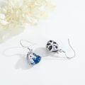wholesale 925 Sterling Silver Blue Crystal Unicorn Drop Earrings for Women Girls  3cm Long-0-4