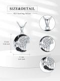 wholesale 925 Sterling Silver Tree of Life Black Onyx and Moonstone Couples Pendant Necklace for Women-0-1