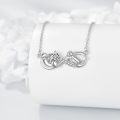wholesale 925 Sterling Silver Infinity Cat Pendant Necklace s for Women and Girls-0-3