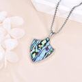 wholesale 925 Sterling Silver Abalone Shell Knight's Templar Cross Shield Pendant Necklace-0-3