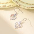 TOUPOP Sterling Silver Rose Heart Butterfly Initial O Drop Dangle Earrings-0-4