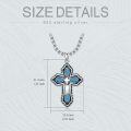 wholesale Sterling Silver Cross Pendant w Jade Red Agate Lapis Turquoise for Women-0-4