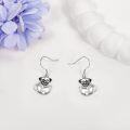 wholesale 925 Sterling Silver Pug Dog Cup Pendant Drop Earrings for Women Girls  4cm Long-0-1