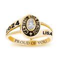 TOUPOP 925 Silver/10k/14k/18k Gold Custom Graduation Class Ring For Women-0-4