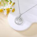 wholesale 925 Sterling Silver Round Tree of Life Pendant with Cubic Zirconia Necklaces for Women Family s-0-2