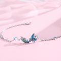 wholesale 925 Sterling Silver Blue Crystal Mermaid Tail Charm Chain Anklet/Anklet - Bohemian Oceanic s for Her-0-1