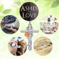 wholesale 925 Sterling Silver Cross with Orange Daisy and Butterfly Charm Cremation Jewelry Urn Necklace for Ashes Keepsake Pendant-0-5