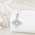 wholesale 925 Sterling Silver Moonstone Cross Celtic Knot Pendant Necklace for Women Witchcraft Jewelry-0-2