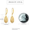 wholesale Gold 925 Sterling Silver Teardrop Filigree Drop Earrings -0-5