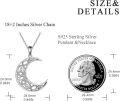 wholesale 925 Sterling Silver & Hypoallergenic Celtic Moon Necklace - Viking Style Unisex Pendant (0.82x0.71) with 18-20 Chain - Gift for Women Men-0-2