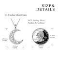 wholesale 925 Sterling Silver Celtic Crescent Moon Pendant Necklace Wholesale Elegant Silver Jewelry For Women Girls-0-2
