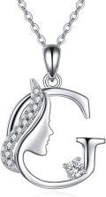 wholesale Sterling Silver Alphabet A Z Initial Letter Pendant Necklace for Women Jewelry Gifts-0-0